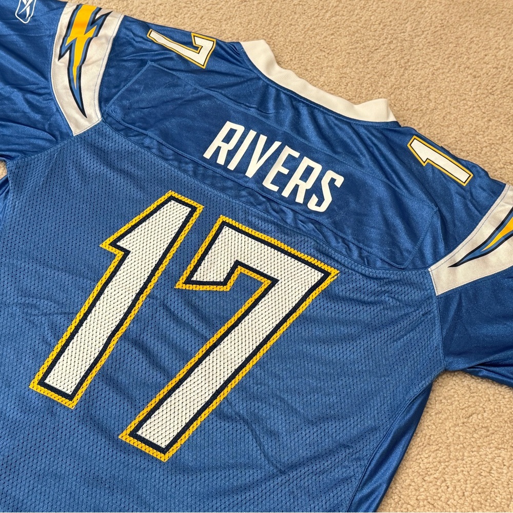 Philip Rivers San Diego Chargers Jersey #17 Powder Blue Reebok Mens M Stitched